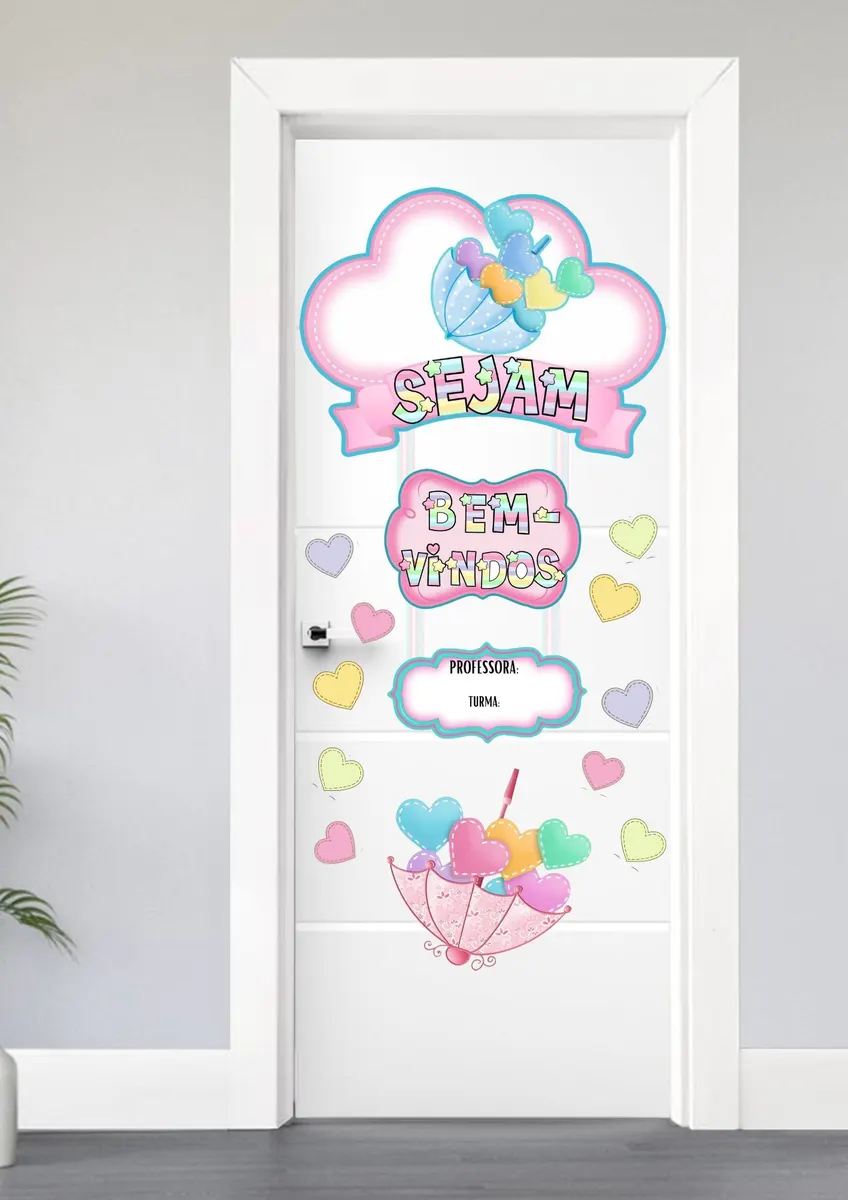 PAINEL DE PORTA DE SALA DE AULA CHUVA DE AMOR