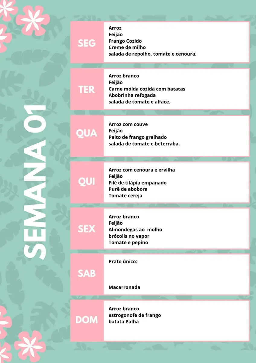 Cardápio Semanal + Receitas na airfryer