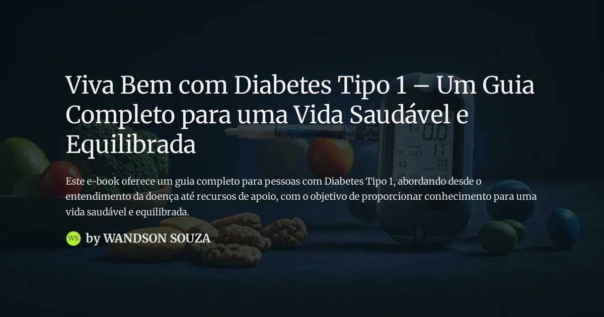 Viva Bem com Diabetes Tipo 1 – Um Guia Completo para uma Vida Saudável e Equilibrada