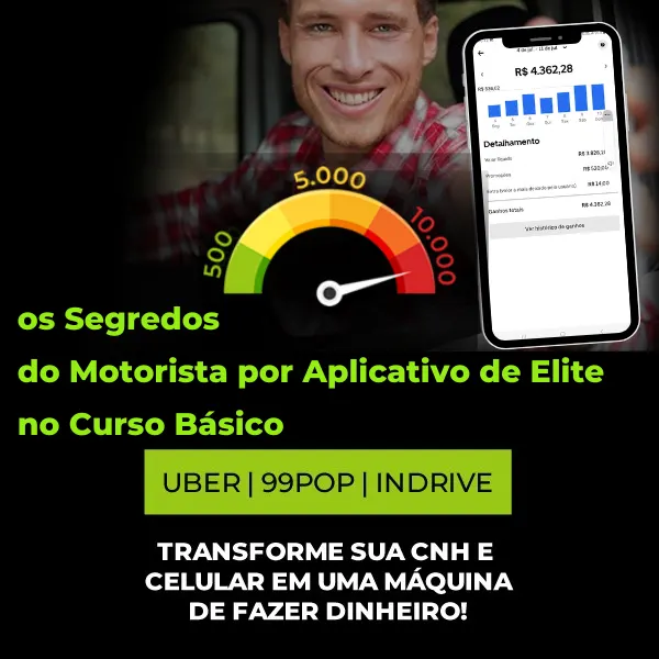 Curso Básico Motorista por Aplicativo Uber 99Pop Indrive 500 5.000 10.000