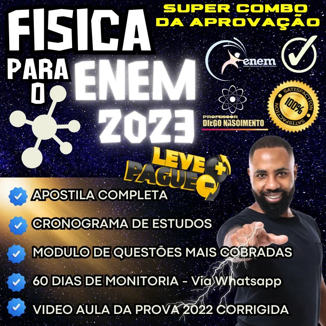 Prova do Enem 2022 resolvida em vídeos + 60 dias de monitoria via whatsapp + Apostila teórica+ Módulo de questões + Cronograma de estudos