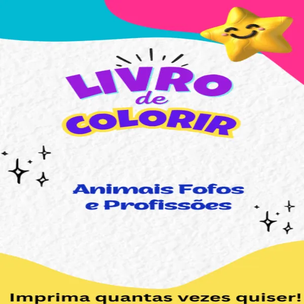 Pacote 2 Livros de Colorir: Animais Fofos e Profissões – Diversão e Criatividade para Crianças
