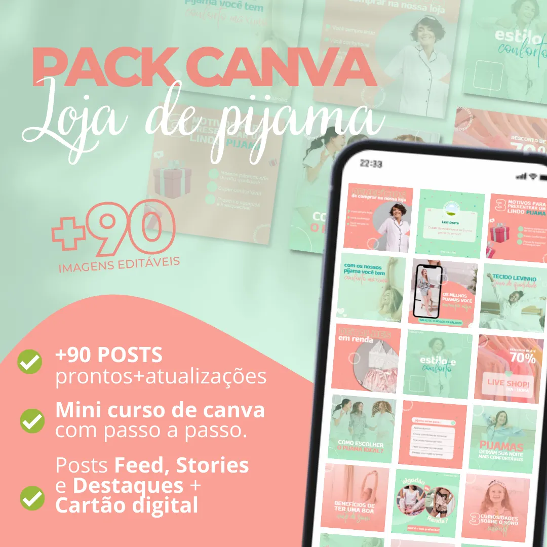 Pack Canva LOJA DE PIJAMA