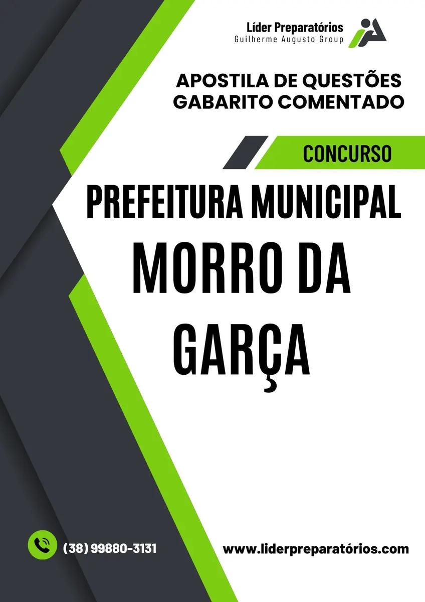 Concurso Morro da Garça - MG - Apostila - 240 Questões - Cozinheira - Monitor de Transp Escolar - Mot Transp Ambulância - Mot de Obras - Mot de Transp Escolar - Mot Transp Geral - Op de Máquinas - Op 