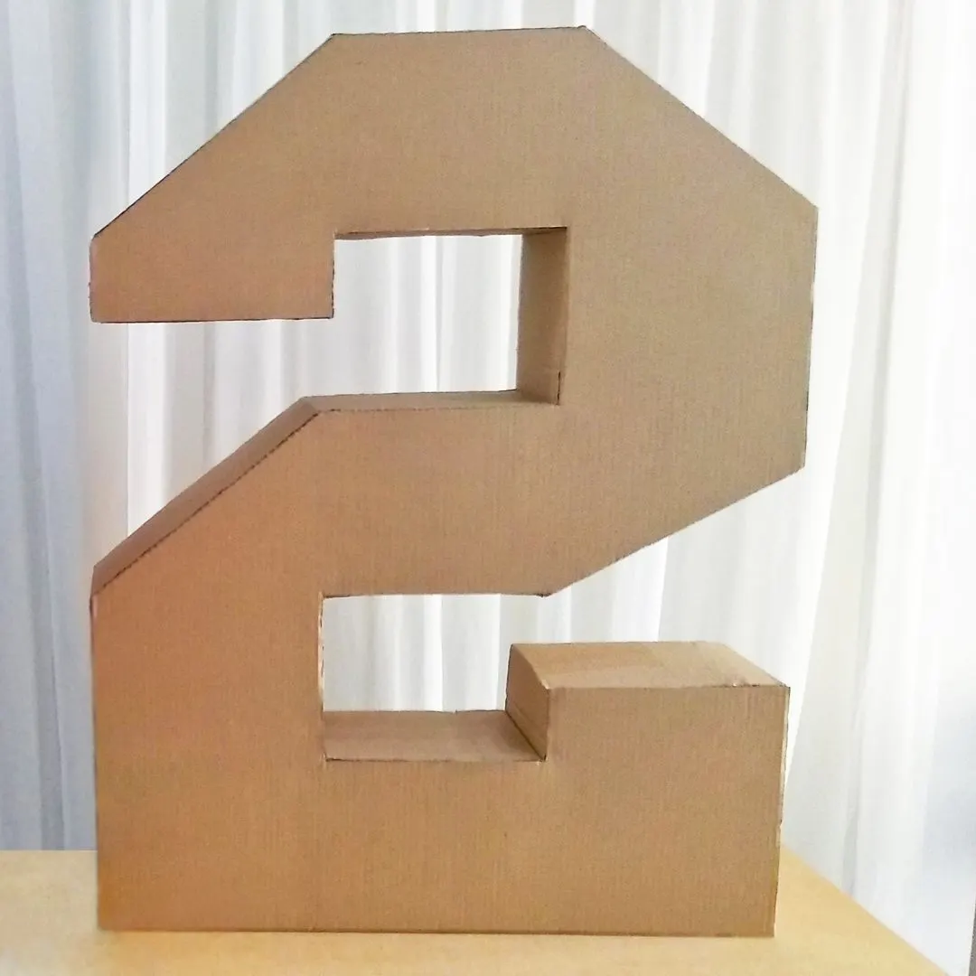 Número 2 Moldes de Numero Dois Para Imprimir Como Fazer O número 2 de papelão grande 3D para decoração de festa