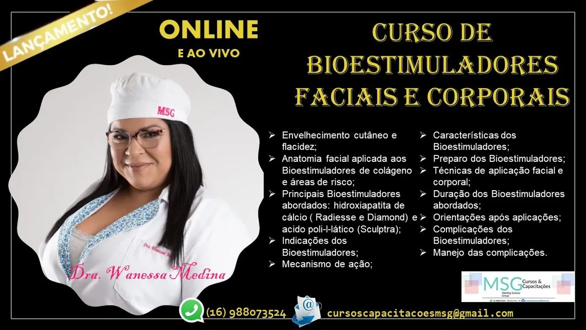 CURSO DE BIOESTIMULADORES DE COLAGENO E ELASTINA