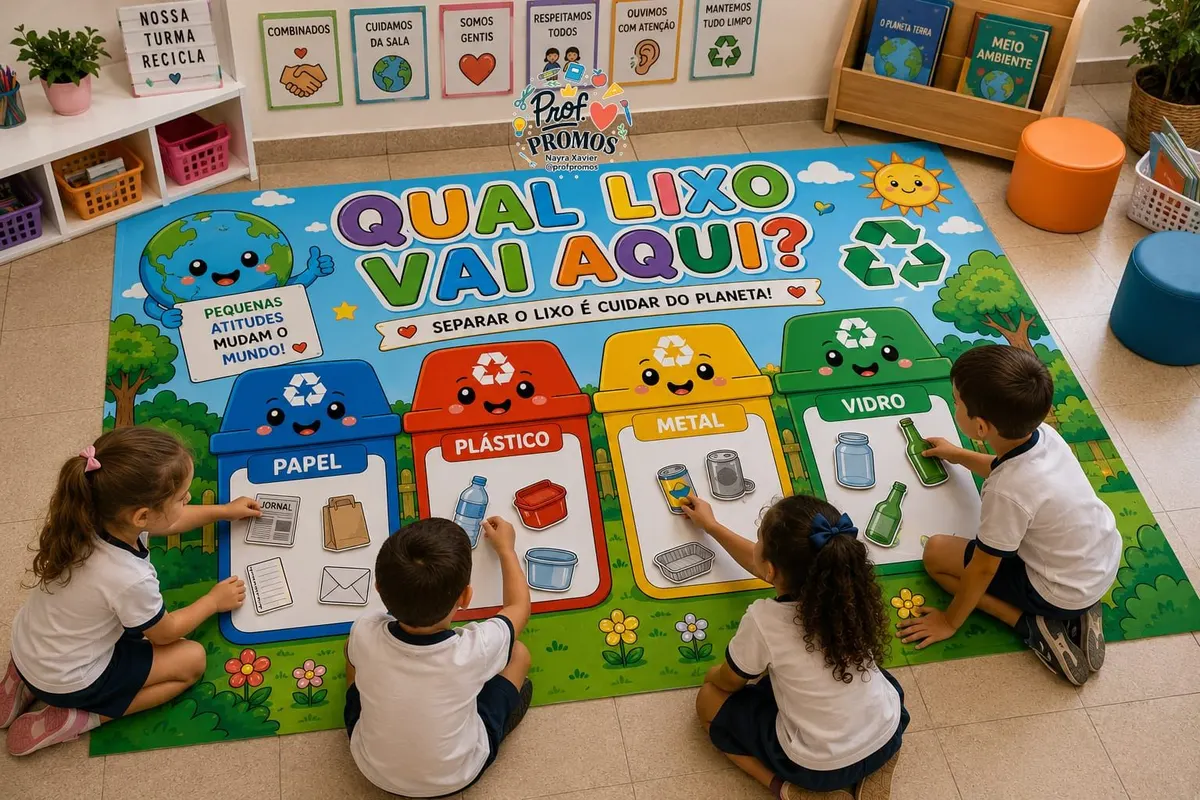 Painel Interativo Coleta Seletiva – Qual Lixo Vai Aqui? ♻️🌎