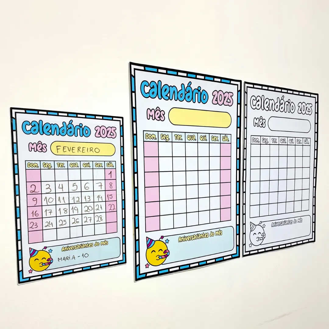 Recurso Calendário Coletivo para turmas da Educação Infantil e Ensino Fundamental.