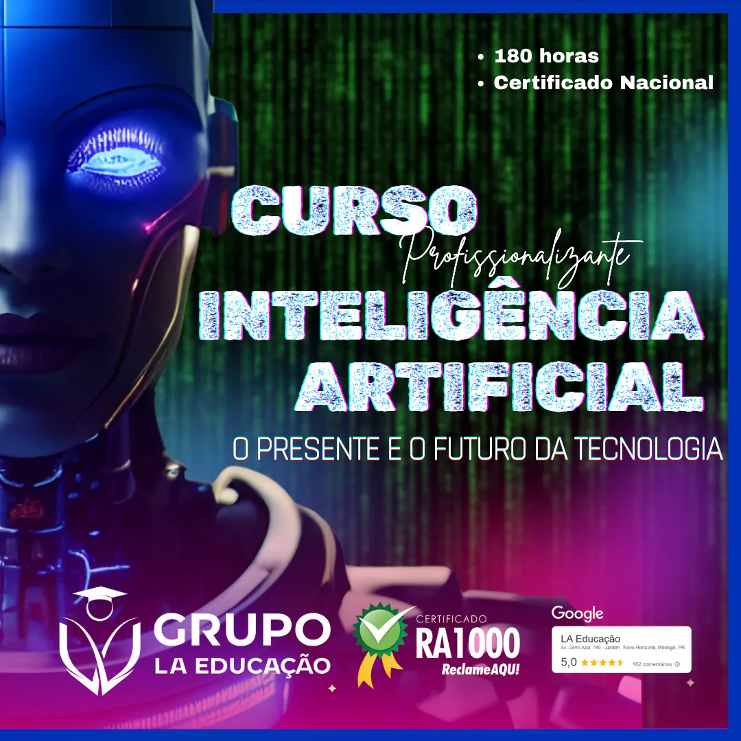 Formação Profissional em Inteligência Artificial – 180h EAD - COM CERTIFICADO NACIONAL