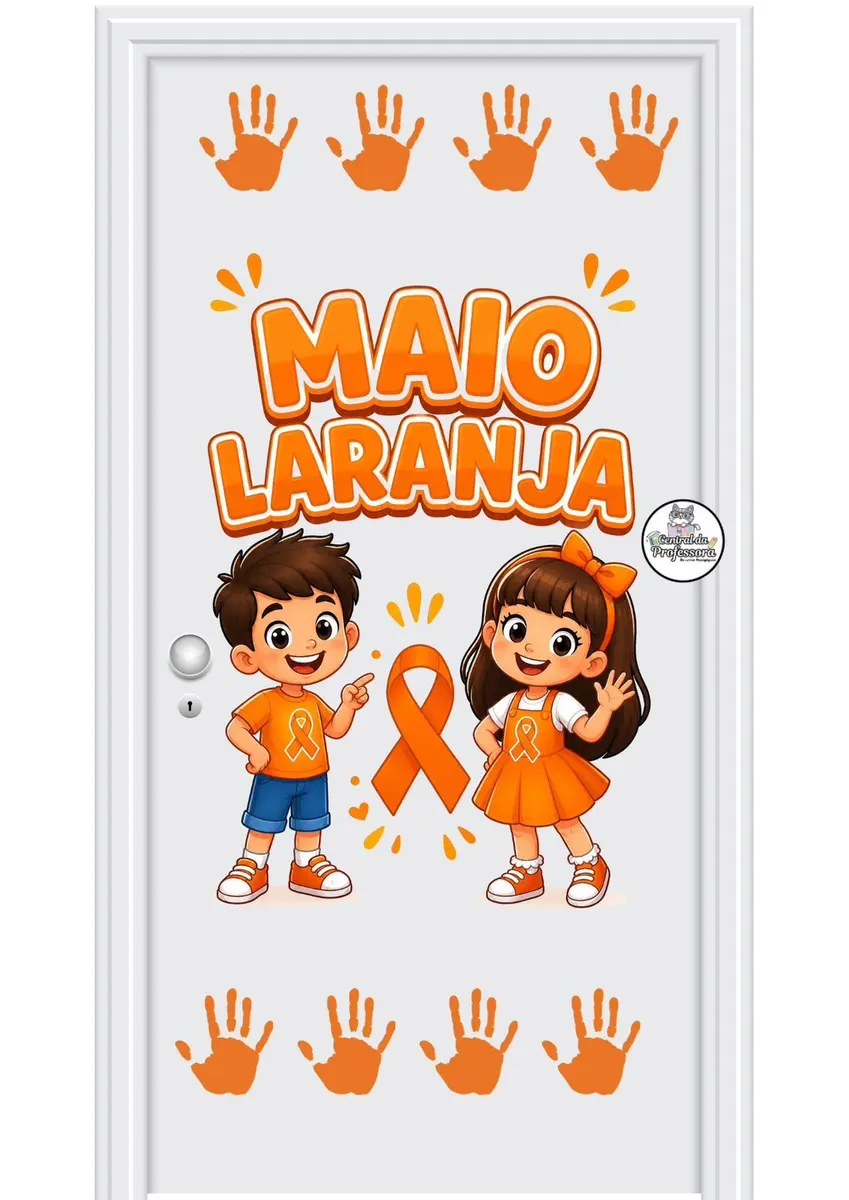 PAINEL MAIO LARANJA PARA PORTA OU PAREDE
