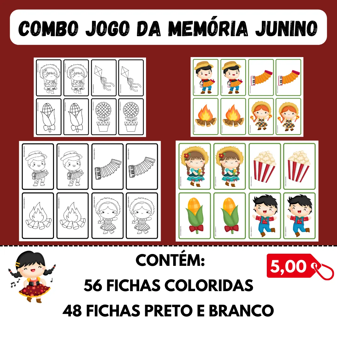 🎉 Combo Jogo da Memória Junino 🍿