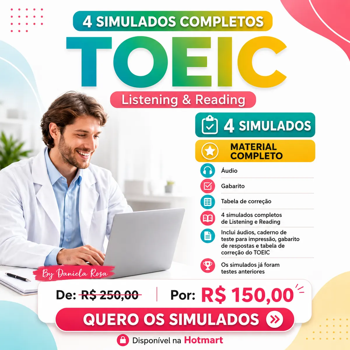 4 Simulados Completos TOEIC - Listening e Reading