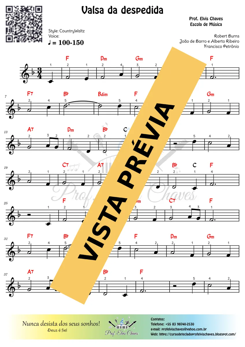 🎼 Valsa da despedida - 672 - Francisco Petrônio - Tutorial Partitura e Teclado Fácil