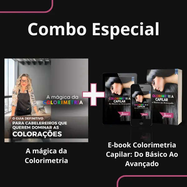 Combo Curso A Mágica da Colorimetria + E-book Colorimetria Capilar: Do Básico Ao Avançado