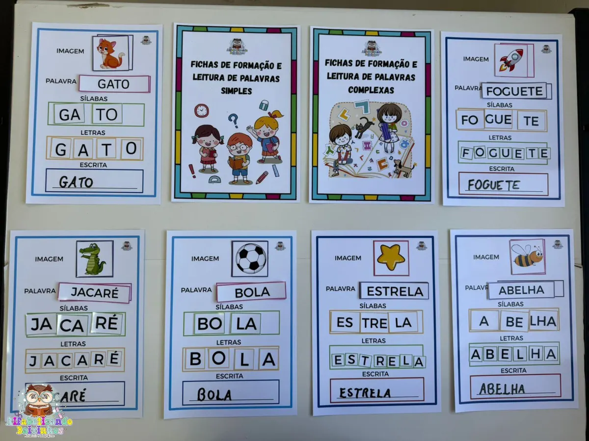 Fichas de Formação e Leitura de Palavras – Simples e Complexas