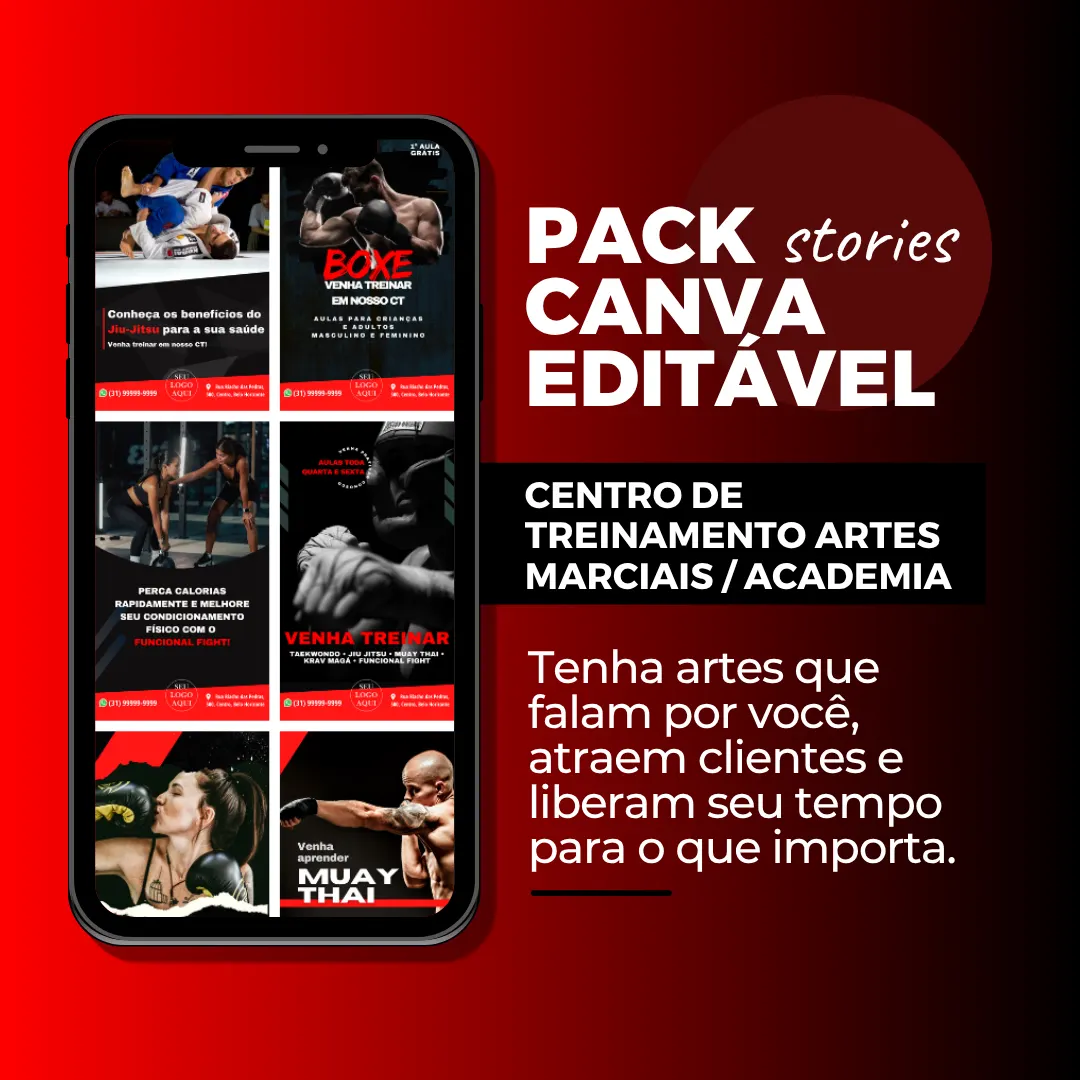 Pack Canva - Stories Centro de Treinamento Artes Marciais / Academia