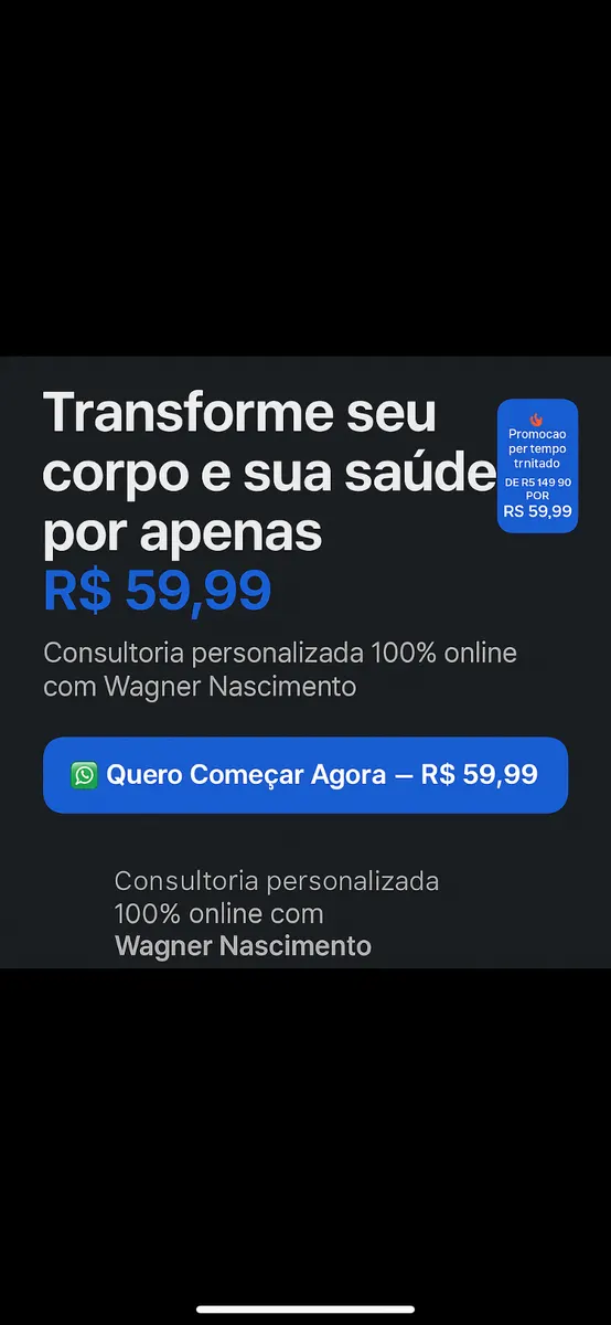 Treinamento personalizado via WhatsApp para sua melhor versão