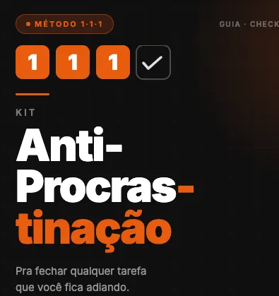 Kit Anti-Procrastinação: Pra fechar qualquer tarefa que você fica adiando