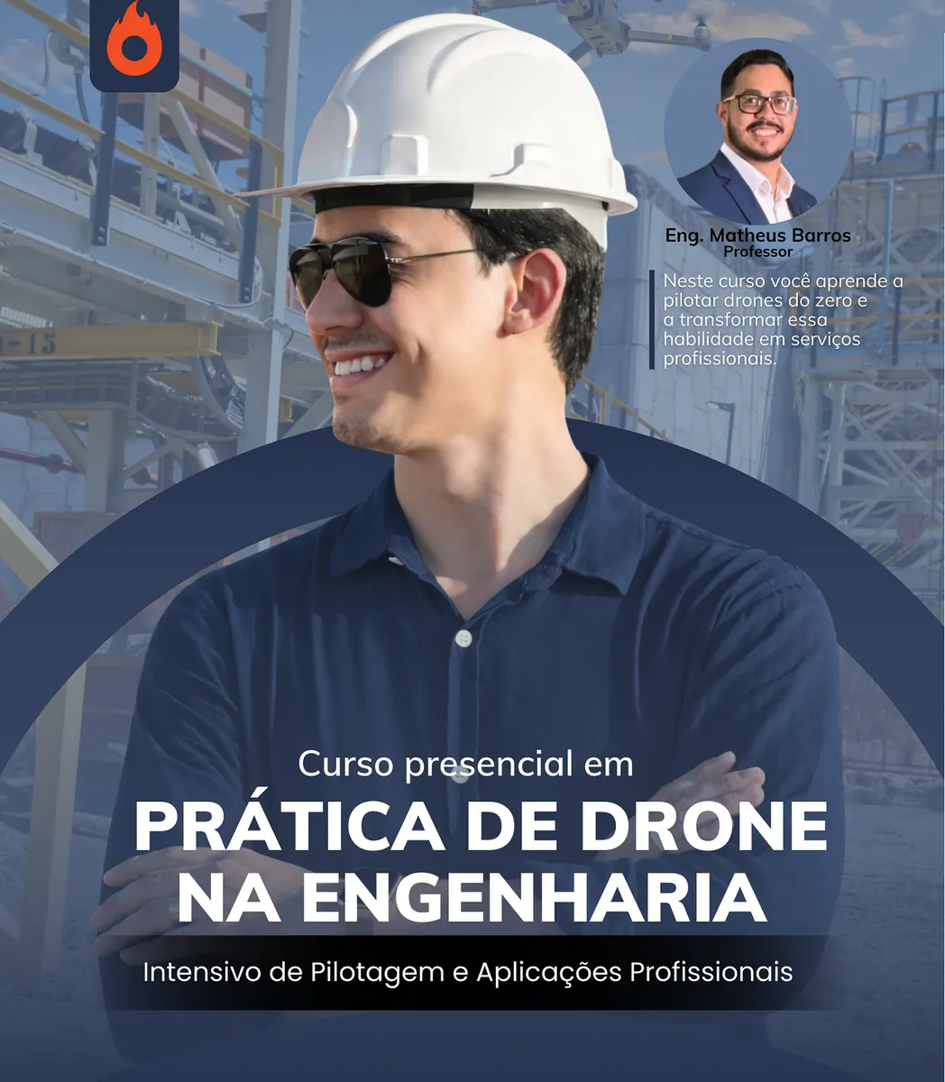 Curso presencial em prática de drone na engenharia: Intensivo de Pilotagem e Aplicações Profissionais