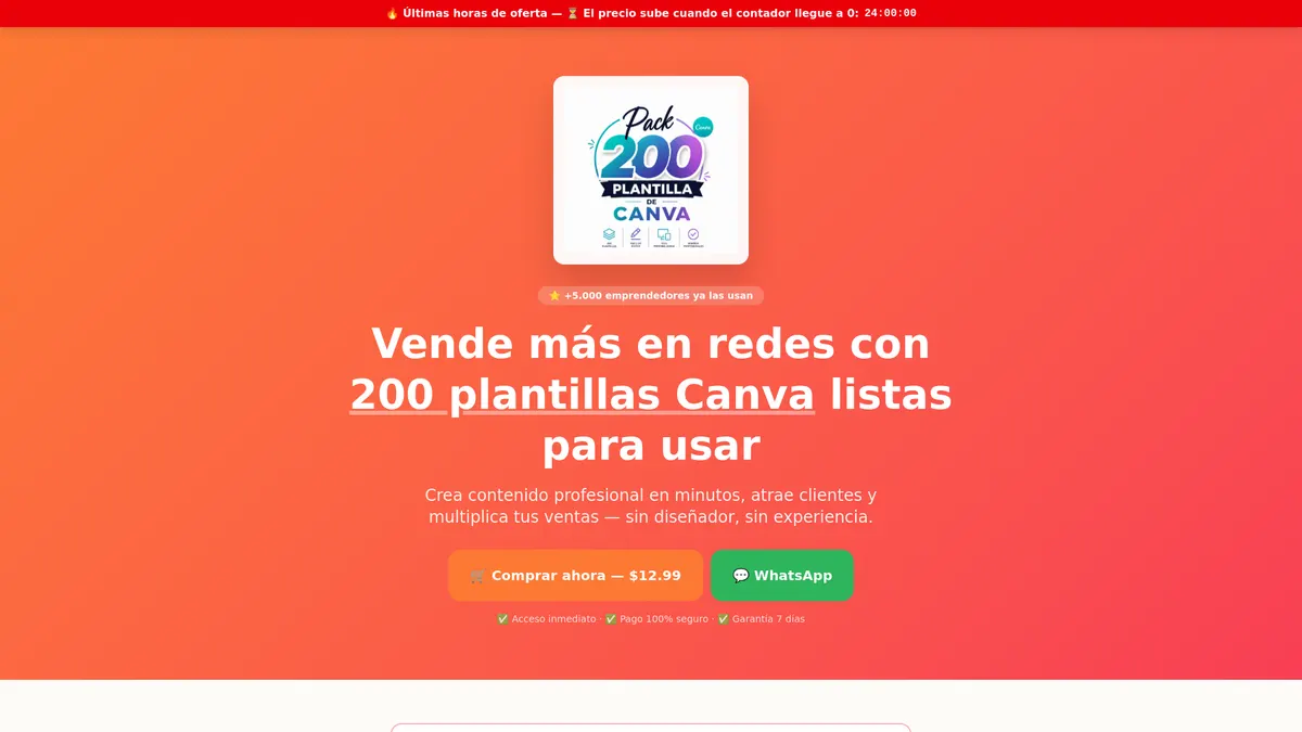 Pack 200 Plantilla de Canva Derecho con Reventa