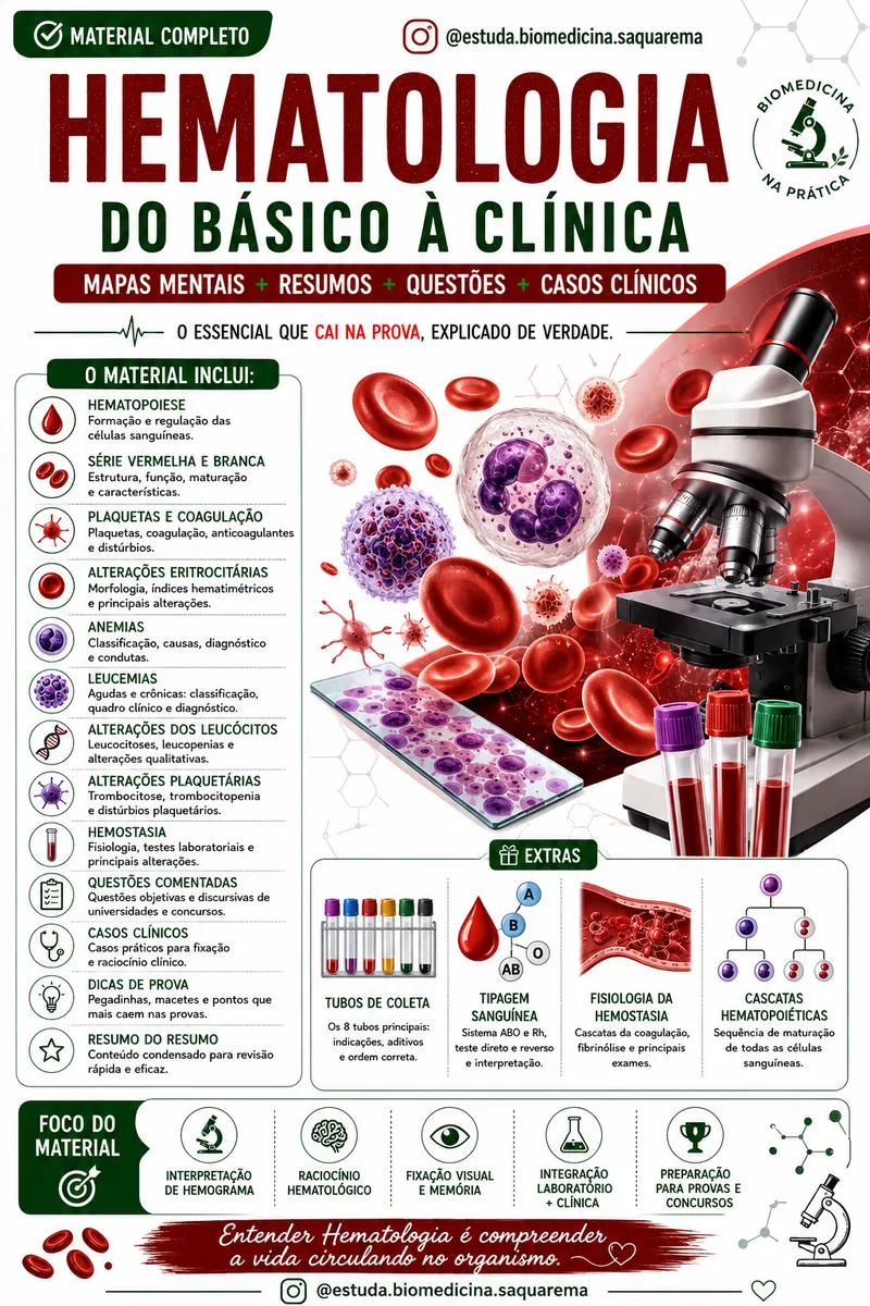 Hematologia Básica para Biomedicina _ Mapas Mentais + Resumos + Questões + Casos Clínicos