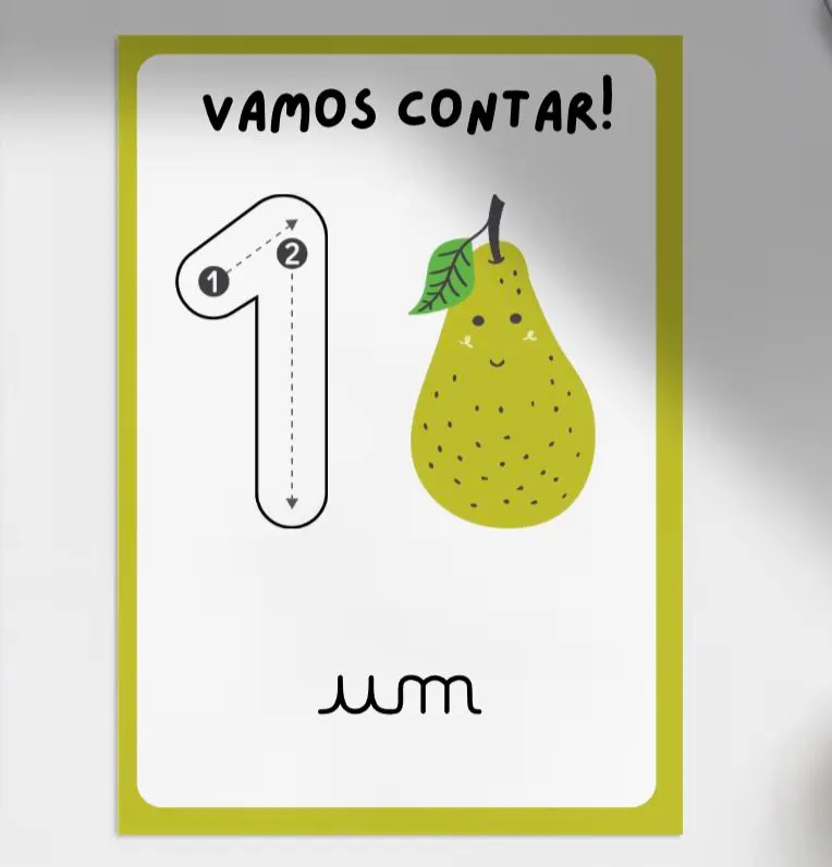 Cartaz para parede - Números e quantidades 0 a 10