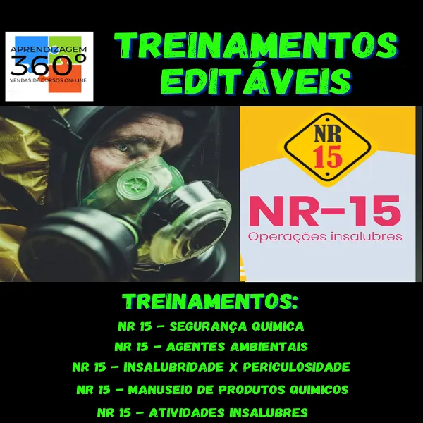 TREINAMENTOS NR 15 - ATIVIDADES INSALUBRES - EDITÁVEIS
