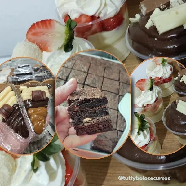 Renda extra com brownie e copos da Felicidade